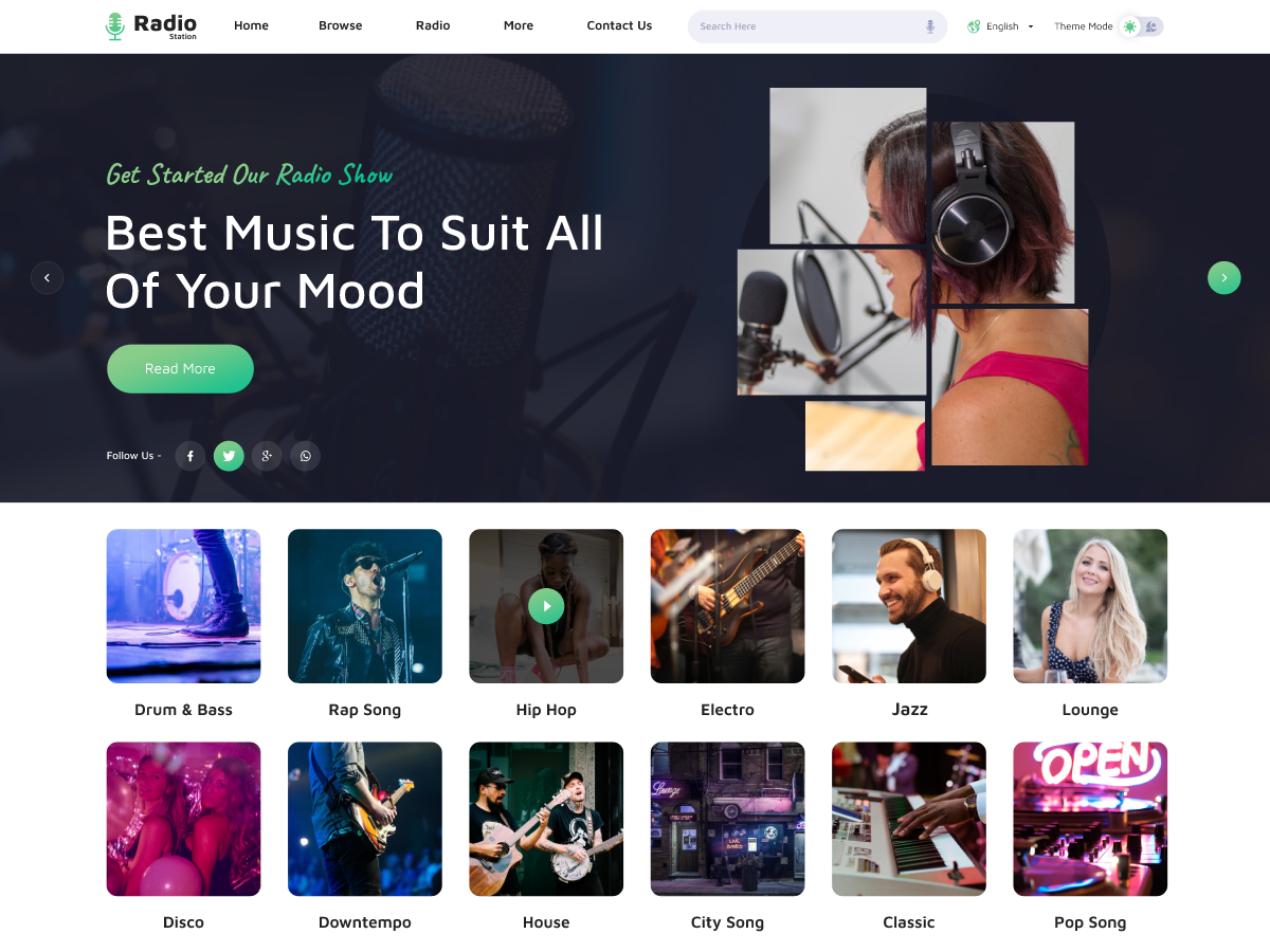 Free Radio Station WordPress Theme