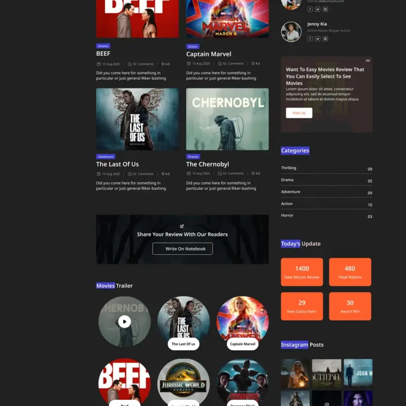 Movie Critic WordPress Theme