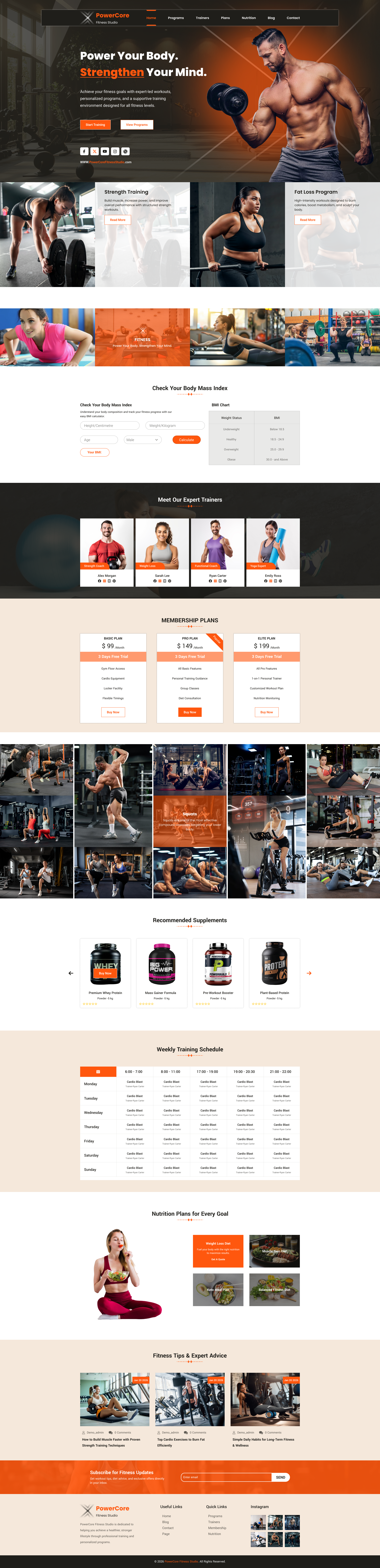 Gym Fitness WordPress Theme