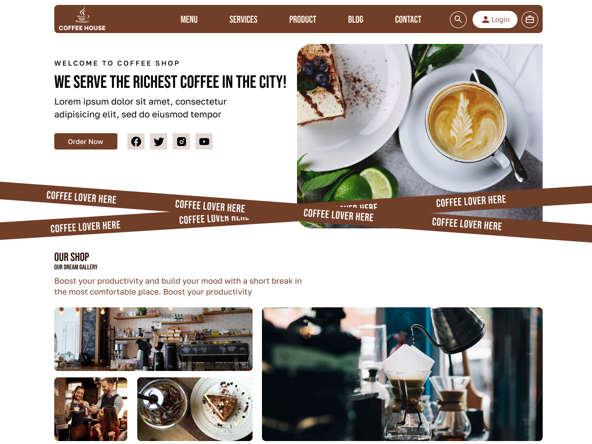 Free Coffee Shop WordPress Theme